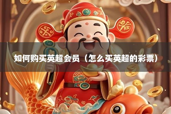 如何购买英超会员（怎么买英超的彩票）